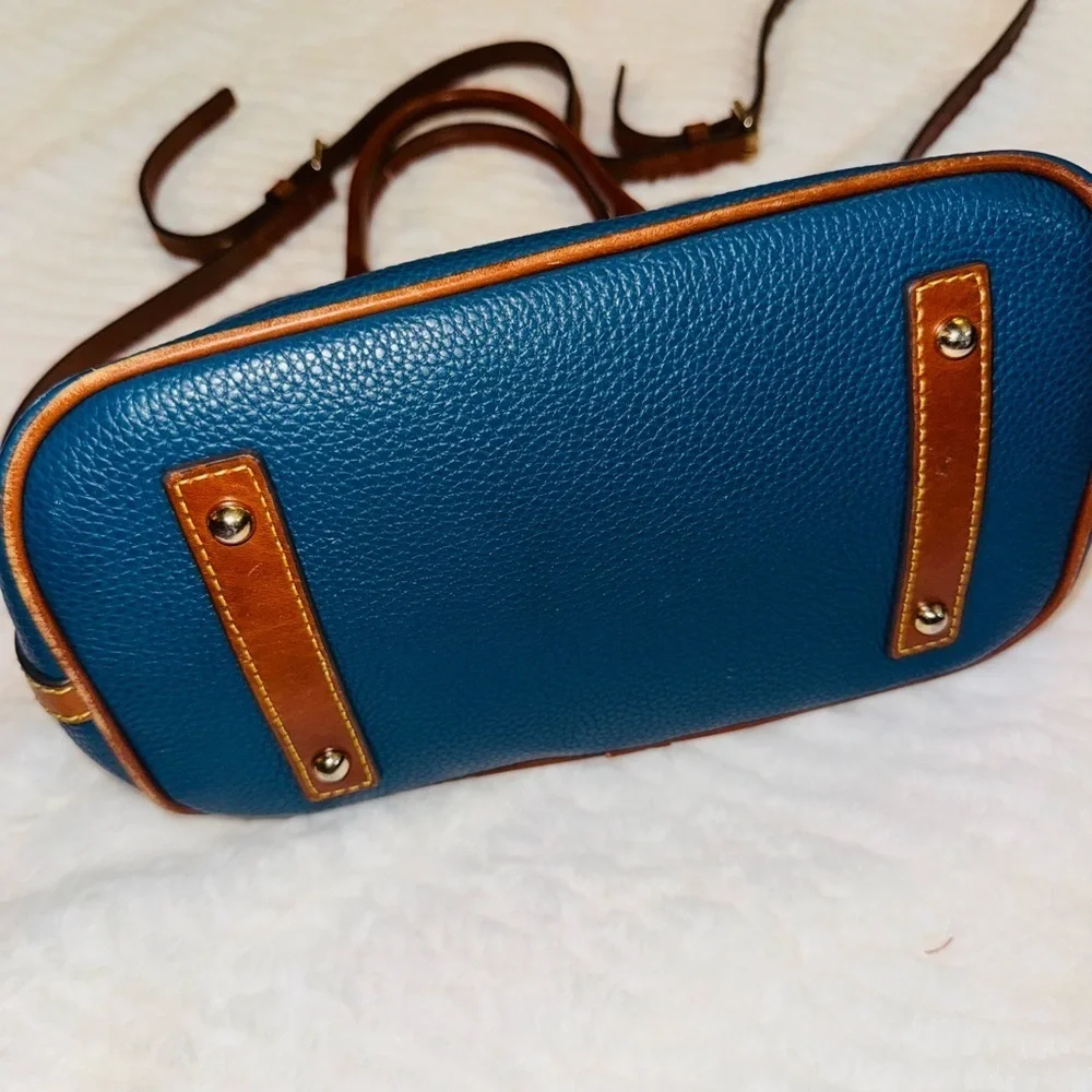 Dooney & Bourke Teal and Tan Satchel